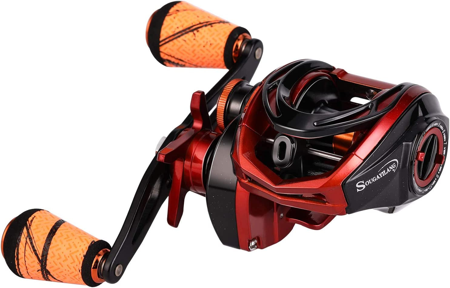 Fishing Baitcasting Reels, 7.3:1 Gear Ratio Fishing Reels , Low Profile Reel with Magnetic Braking System , Super Polymer Grips,Carbon Infused Nylon Frame