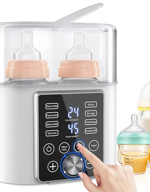 Load image into Gallery viewer, 6-In-1 Bottle Warmer, Fast Baby Bottle Sterilizer Babies Food Heater &amp; Defrost Bpa-Free, Double Fast Milk Warmer with Twins, LCD Display, Timer &amp; 24H Temperature Control for Breastmilk &amp; Formula
